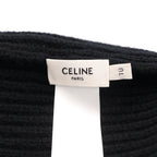 Celine Wool Cashmere Blend Beanie Knit Hat Black — view 7