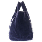 Chanel CC Beach Tote Terry Cloth Navy White — view 3