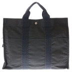Hermes Her Line MM Tote Canvas Gray Silver