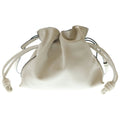 Loewe Anagram Flamenco Clutch Shoulder Bag Drawstring White Nappa Leather