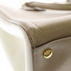 Prada Galleria 2-Way Shoulder Bag Beige Ivory Leather Gold — view 6