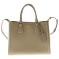 Prada Galleria 2-Way Shoulder Bag Beige Ivory Leather Gold