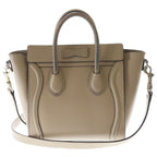 Celine Luggage Nano 2-Way Shoulder Bag Tote Beige Leather Silver — view 2