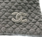 Chanel CC Logo Shawl Gray Cashmere Silk Scarf — view 3
