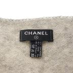 Chanel CC Logo Shawl Gray Cashmere Silk Scarf — view 4