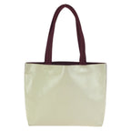 Prada Perforated Logo Light Beige Ivory Bordeaux Leather Shoulder Bag — view 2