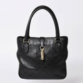 Gucci Guccissima Handbag New Jackie Leather Black Gold