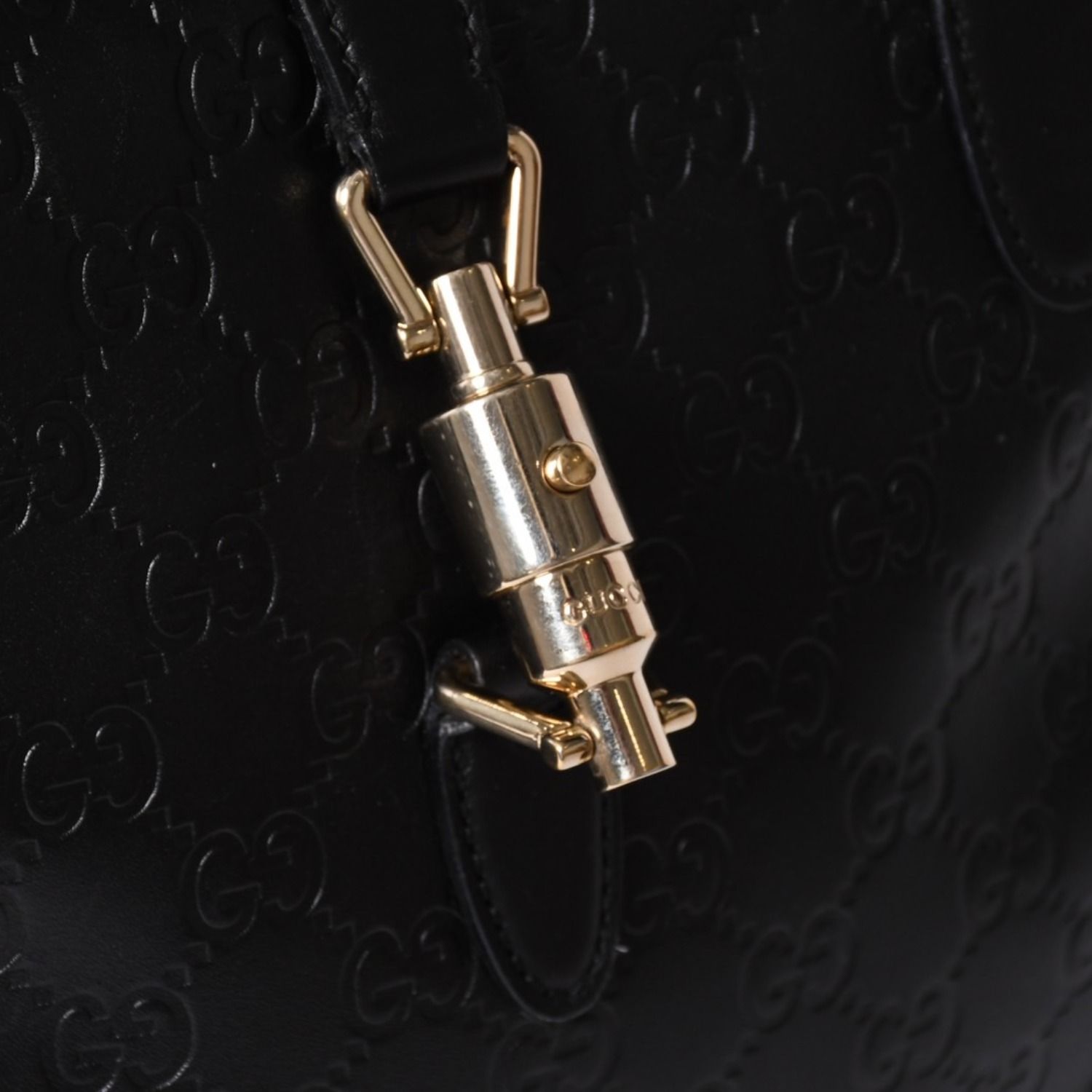 Gucci Guccissima Handbag New Jackie Leather Black Gold — view 5