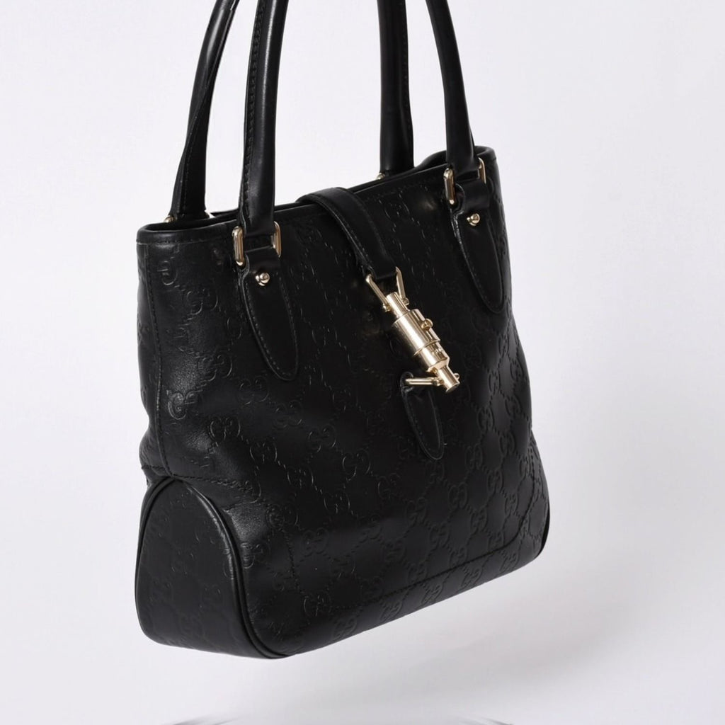 Gucci Guccissima Handbag New Jackie Leather Black Gold — view 3