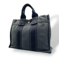 Hermes Tote Fourre Tout PM Canvas Navy Black Silver Mini Bag Vintage Classic
