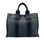 Hermes Tote Fourre Tout PM Canvas Navy Black Silver Mini Bag Vintage Classic — view 3