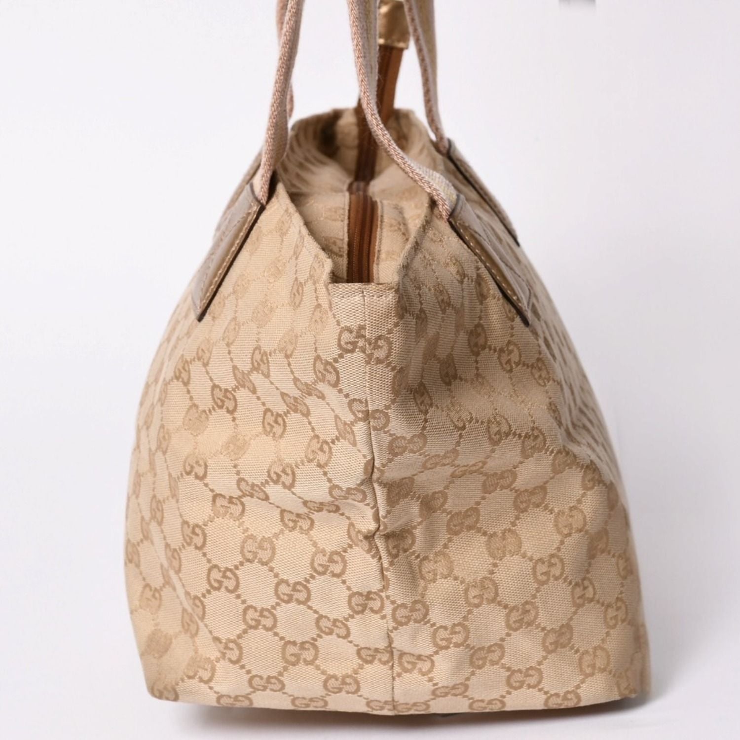 Gucci Tote Bag GG Canvas Beige Gold Blanc — view 3