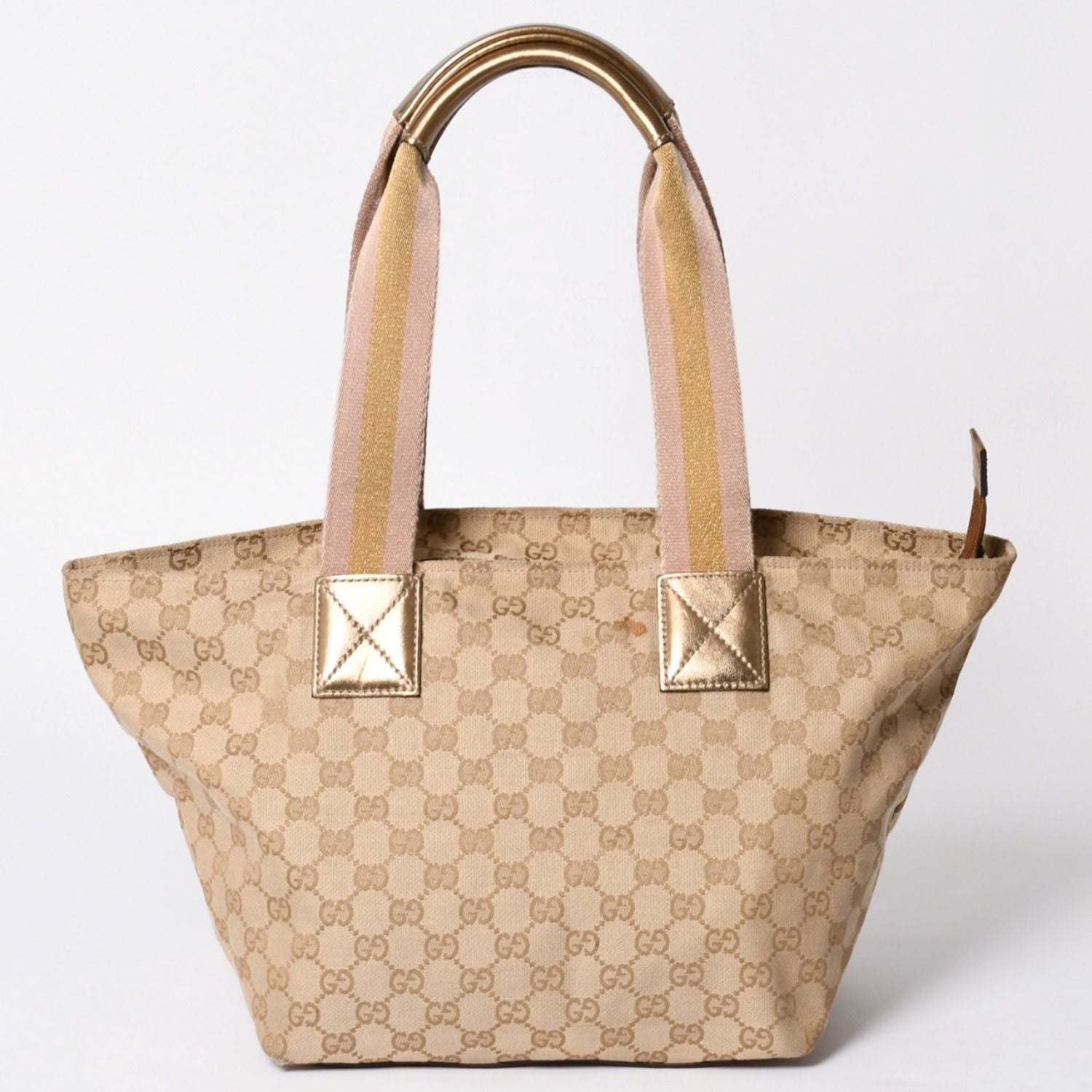 Gucci Tote Bag GG Canvas Beige Gold Blanc — view 2