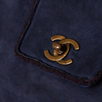Chanel Shearling Bag CC Logo Nubuck Antique Gold — view 8