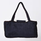 Chanel Shearling Bag CC Logo Nubuck Antique Gold — view 2