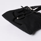 Saint Laurent Kahala Handbag Canvas Leather Black Logo Embroidery — view 8