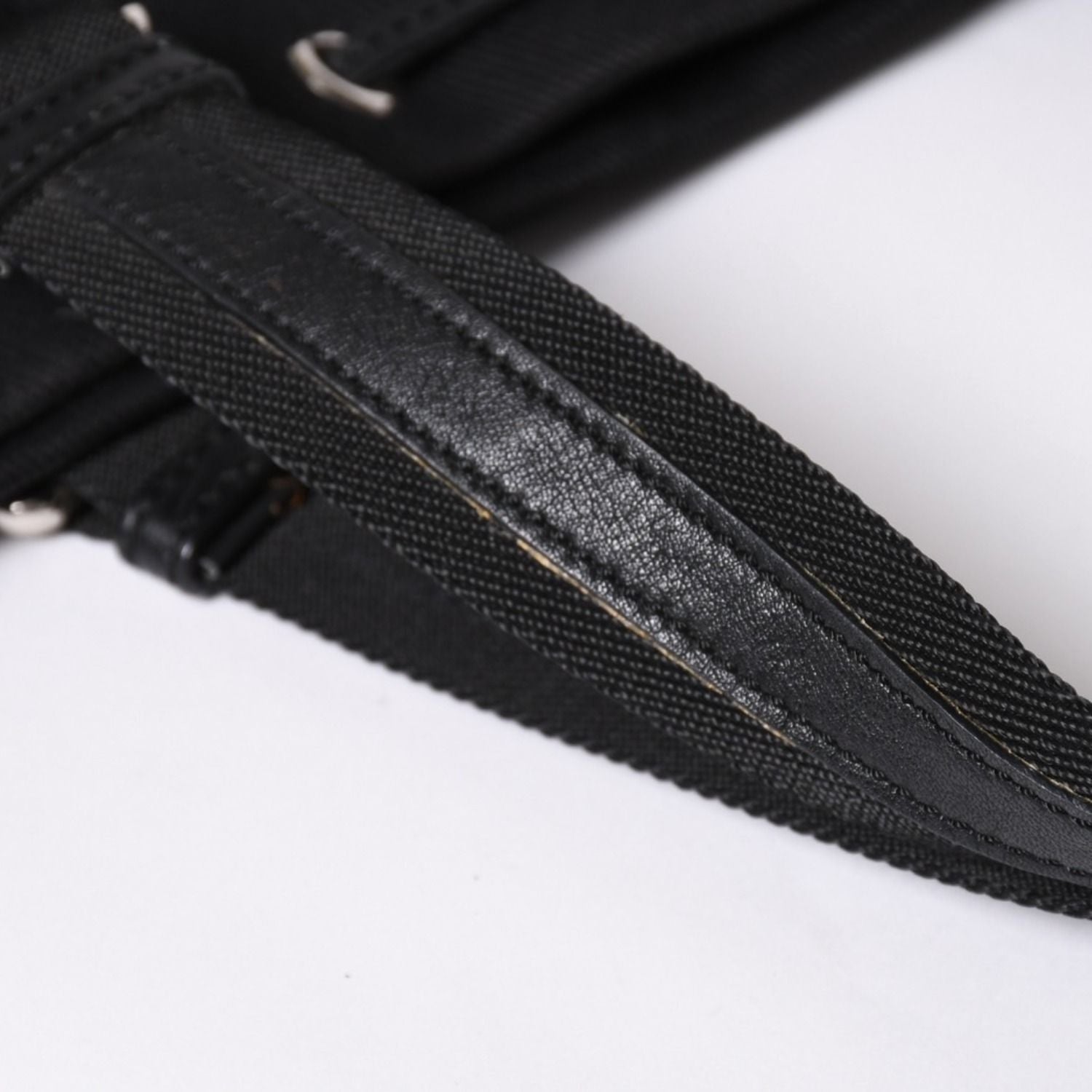 Saint Laurent Kahala Handbag Canvas Leather Black Logo Embroidery — view 6