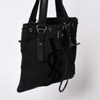 Saint Laurent Kahala Handbag Canvas Leather Black Logo Embroidery — view 3