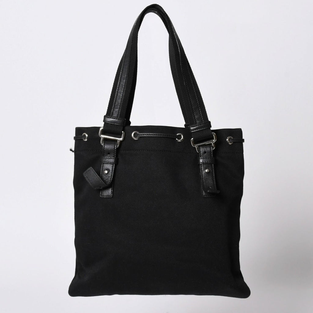 Saint Laurent Kahala Handbag Canvas Leather Black Logo Embroidery — view 2