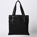 Saint Laurent Kahala Handbag Canvas Leather Black Logo Embroidery — view 2