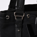 Saint Laurent Kahala Handbag Canvas Leather Black Logo Embroidery — view 4