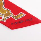Hermes Chevaux en Liberte Freedom Horse Silk Red Scarf — view 4
