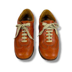 Hermes Quick Low Cut Sneakers Logo Leather Orange Brown 36 Half — view 3
