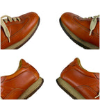 Hermes Quick Low Cut Sneakers Logo Leather Orange Brown 36 Half — view 7