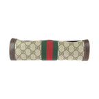 Gucci Vintage Sherry Line Gray Brown GG Supreme Canvas Leather Clutch — view 8