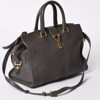 Saint Laurent Cabas Chic 2-Way Shoulder Bag Y-line Charcoal Gray Gold — view 3