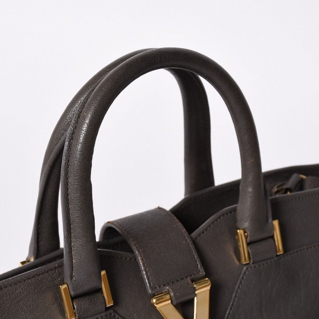 Saint Laurent Cabas Chic 2-Way Shoulder Bag Y-line Charcoal Gray Gold — view 5