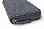 Bottega Veneta Wallet Zip Around Intrecciato Navy — view 5