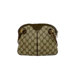Gucci Vintage Sherry Line GG Logo Leather Shoulder Bag Pochette Brown — view 3