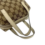 Gucci GG Canvas Pattern Leather Mini Boston Bag Tote Pouch Beige — view 4