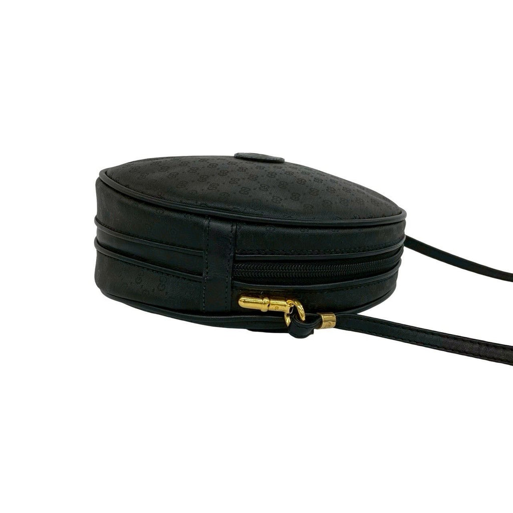 Gucci Vintage Micro GG Logo Leather Shoulder Bag Pochette Crossbody Black — view 6