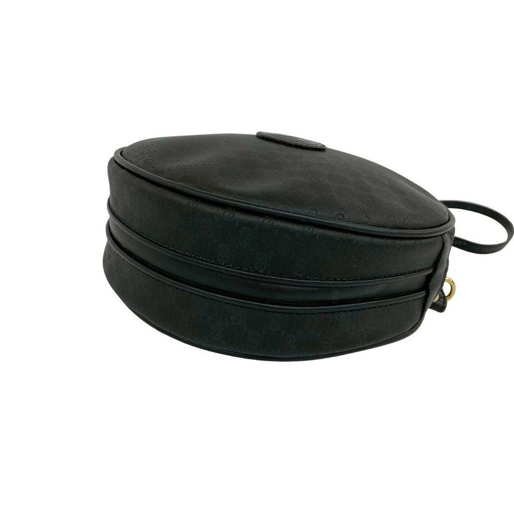 Gucci Vintage Micro GG Logo Leather Shoulder Bag Pochette Crossbody Black — view 8