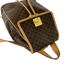 Celine Vintage Macadam Blason Triomphe Pattern Logo Ring Leather Backpack Brown — view 4