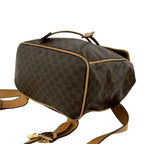 Celine Vintage Macadam Blason Triomphe Pattern Logo Ring Leather Backpack Brown — view 8