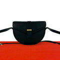 Saint Laurent Yves Vintage YSL Logo Leather Shoulder Bag Black
