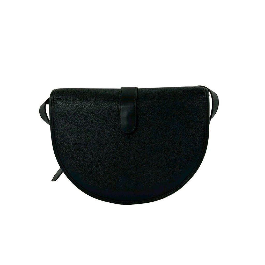 Saint Laurent Yves Vintage YSL Logo Leather Shoulder Bag Black — view 3