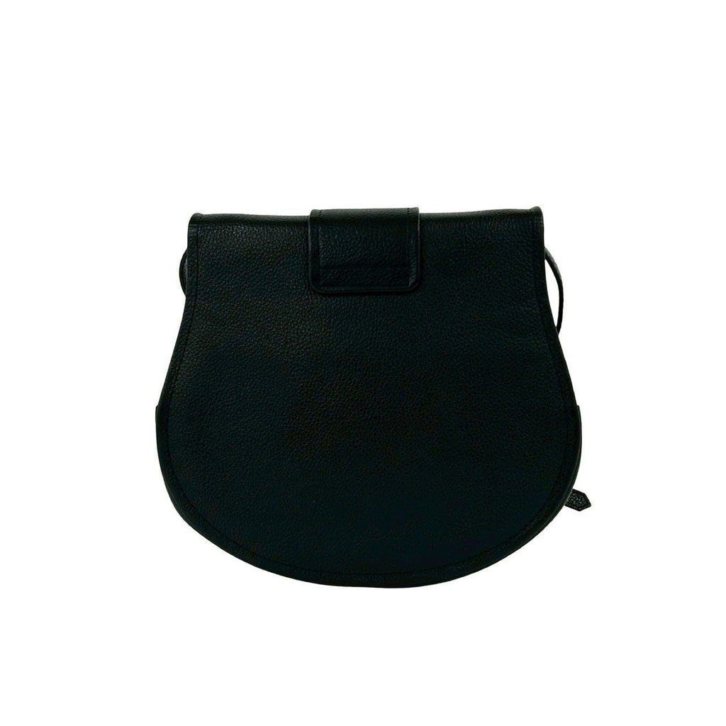 Saint Laurent Yves Vintage YSL Logo Leather Shoulder Bag Pochette Black — view 3