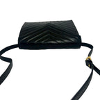Saint Laurent Yves Vintage Stitch Leather Shoulder Bag Pochette Black — view 4