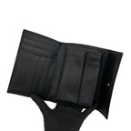 Prada Triangle Logo Saffiano Leather Trifold Wallet Bill Purse Coin Black — view 7