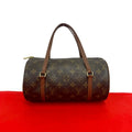 Louis Vuitton Papillon Monogram Leather Mini Boston Bag Brown