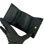 Saint Laurent Paris YSL Logo Leather Trifold Wallet Mini Black — view 7
