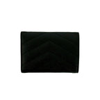 Saint Laurent Paris YSL Logo Leather Trifold Wallet Mini Black — view 2