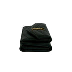 Saint Laurent Paris YSL Logo Leather Trifold Wallet Mini Black — view 4