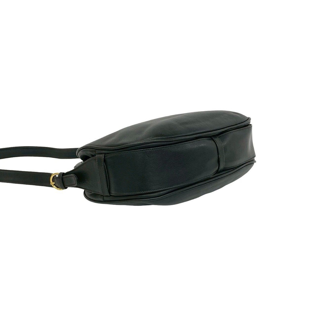 Gucci Vintage Horsebit Leather Shoulder Bag Pochette Black — view 7