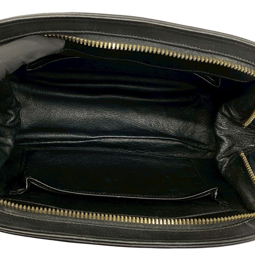 Gucci Vintage Horsebit Leather Shoulder Bag Pochette Black — view 9
