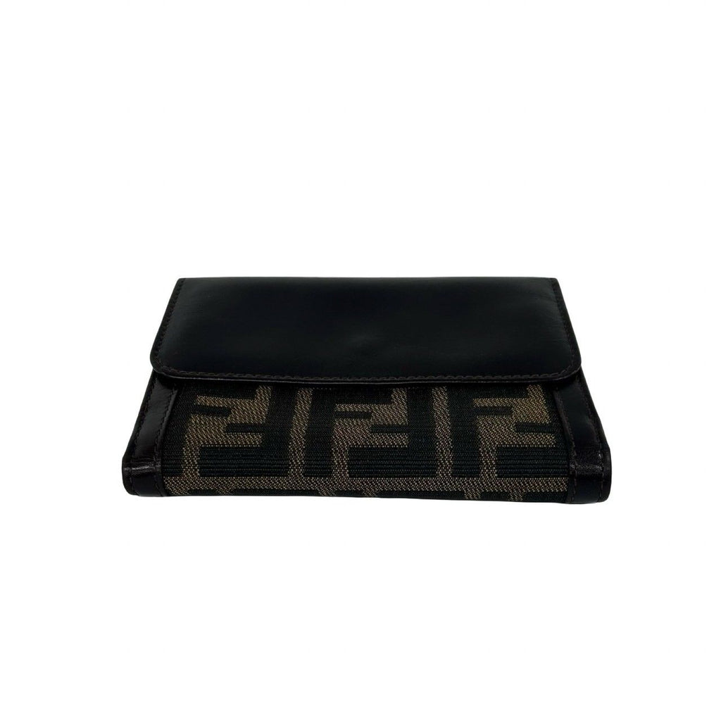 Fendi Vintage Zucca FF Pattern Canvas Leather Bifold Wallet Billfold Coin Purse — view 6